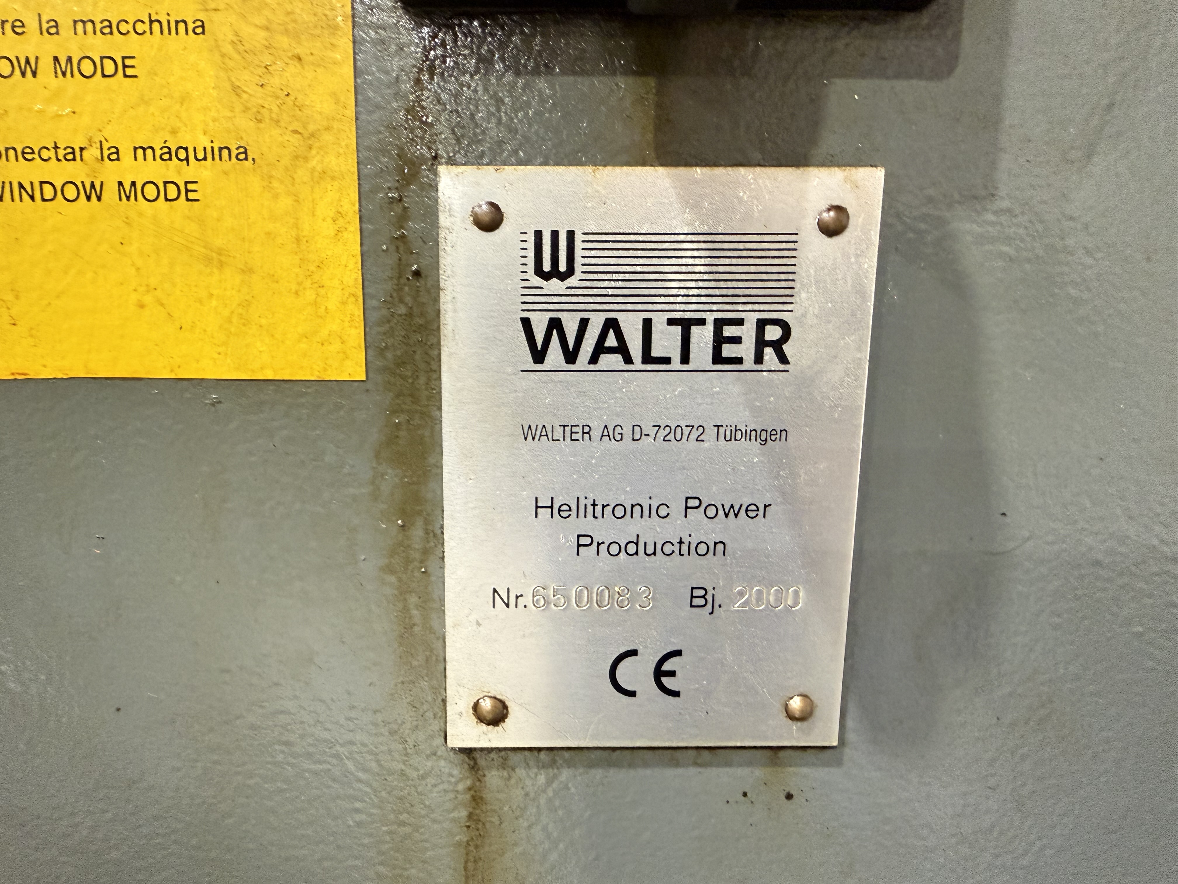 Walter Helitronic Power Production 5-Axis CNC Tool Grinder. (2000)