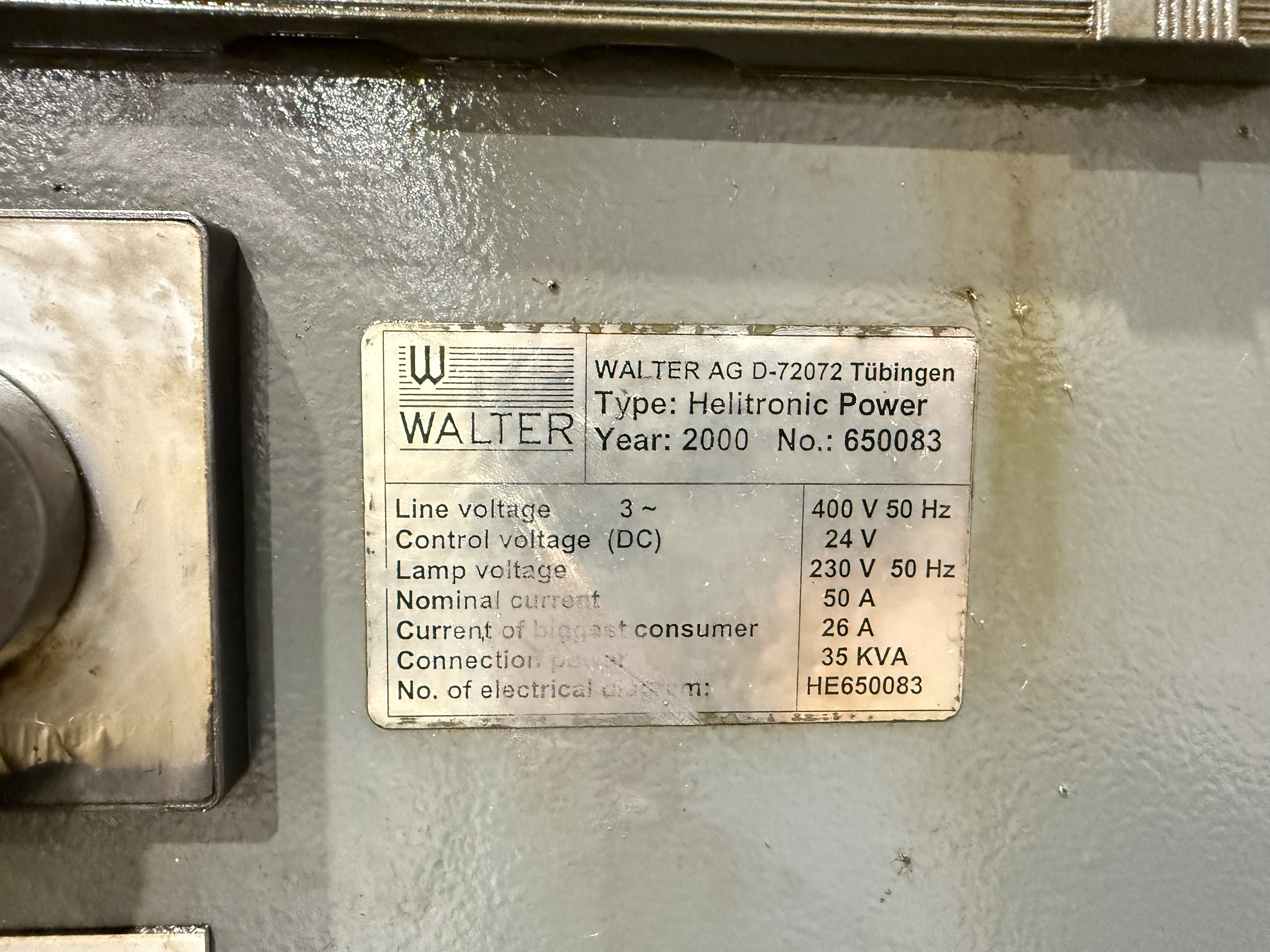 Walter Helitronic Power Production 5-Axis CNC Tool Grinder. (2000)