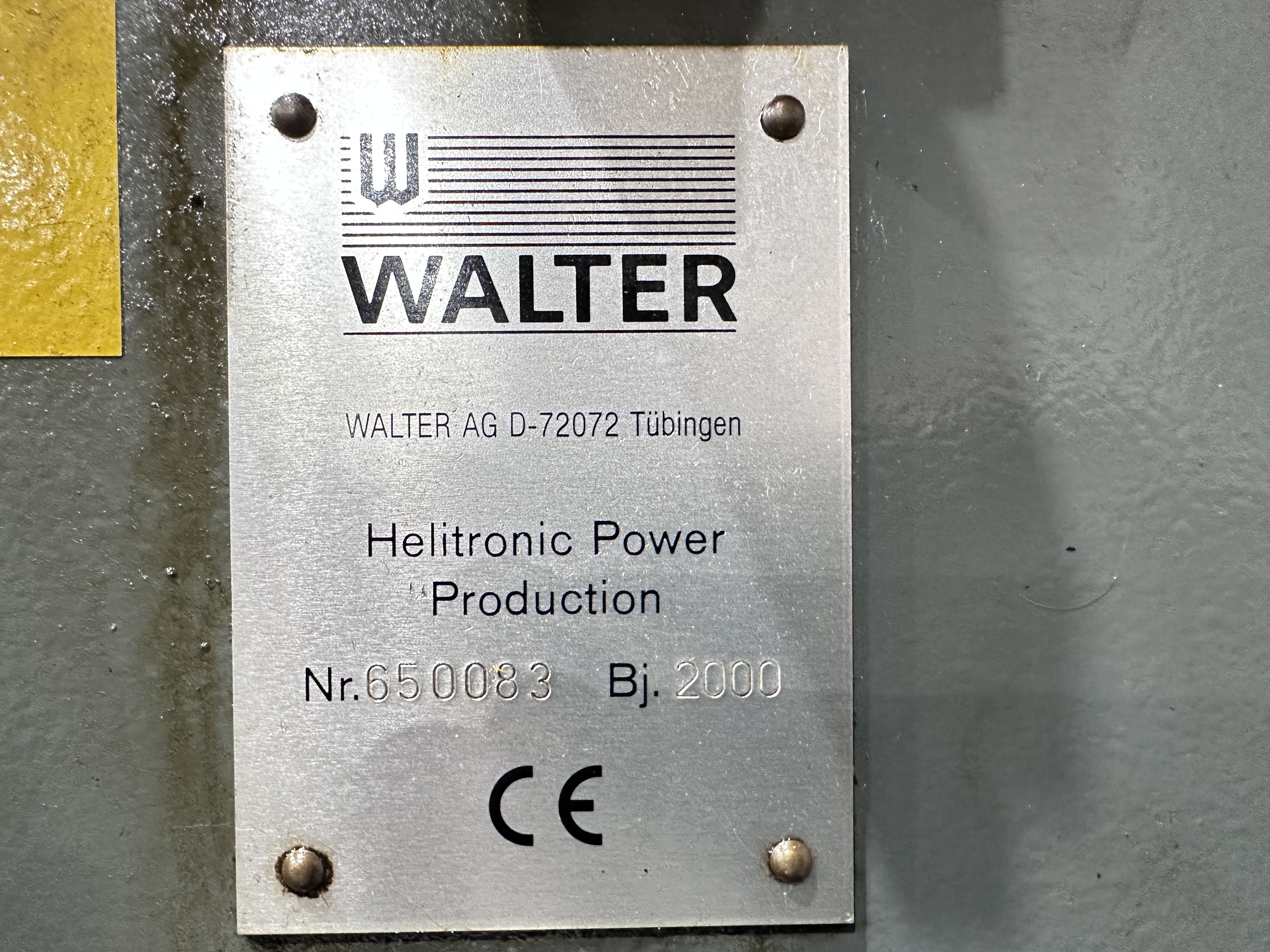 Walter Helitronic Power Production 5-Axis CNC Tool Grinder. (2000)