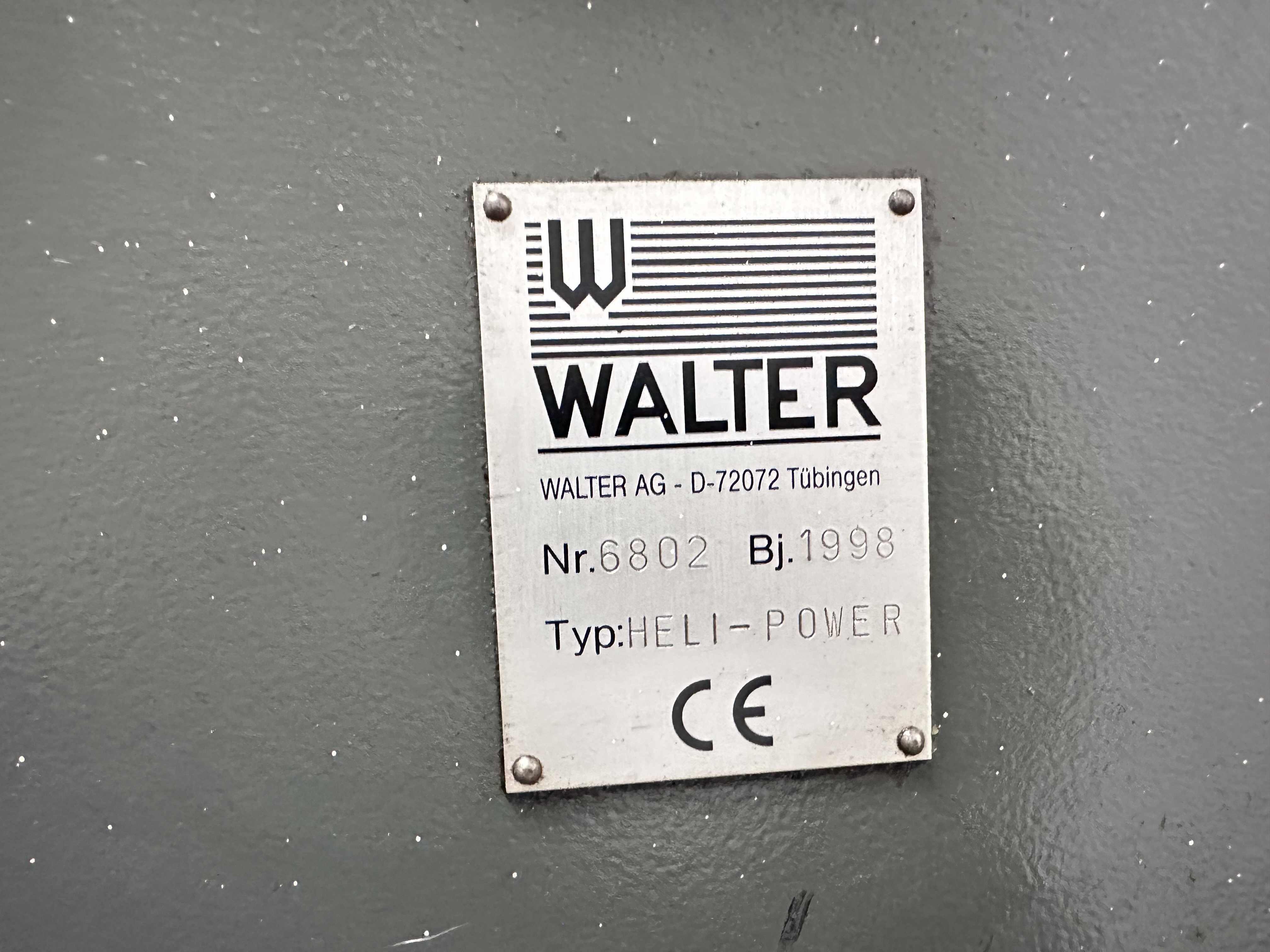 Walter Heli-Power Production 5-Axis CNC Tool Grinder. (1998)