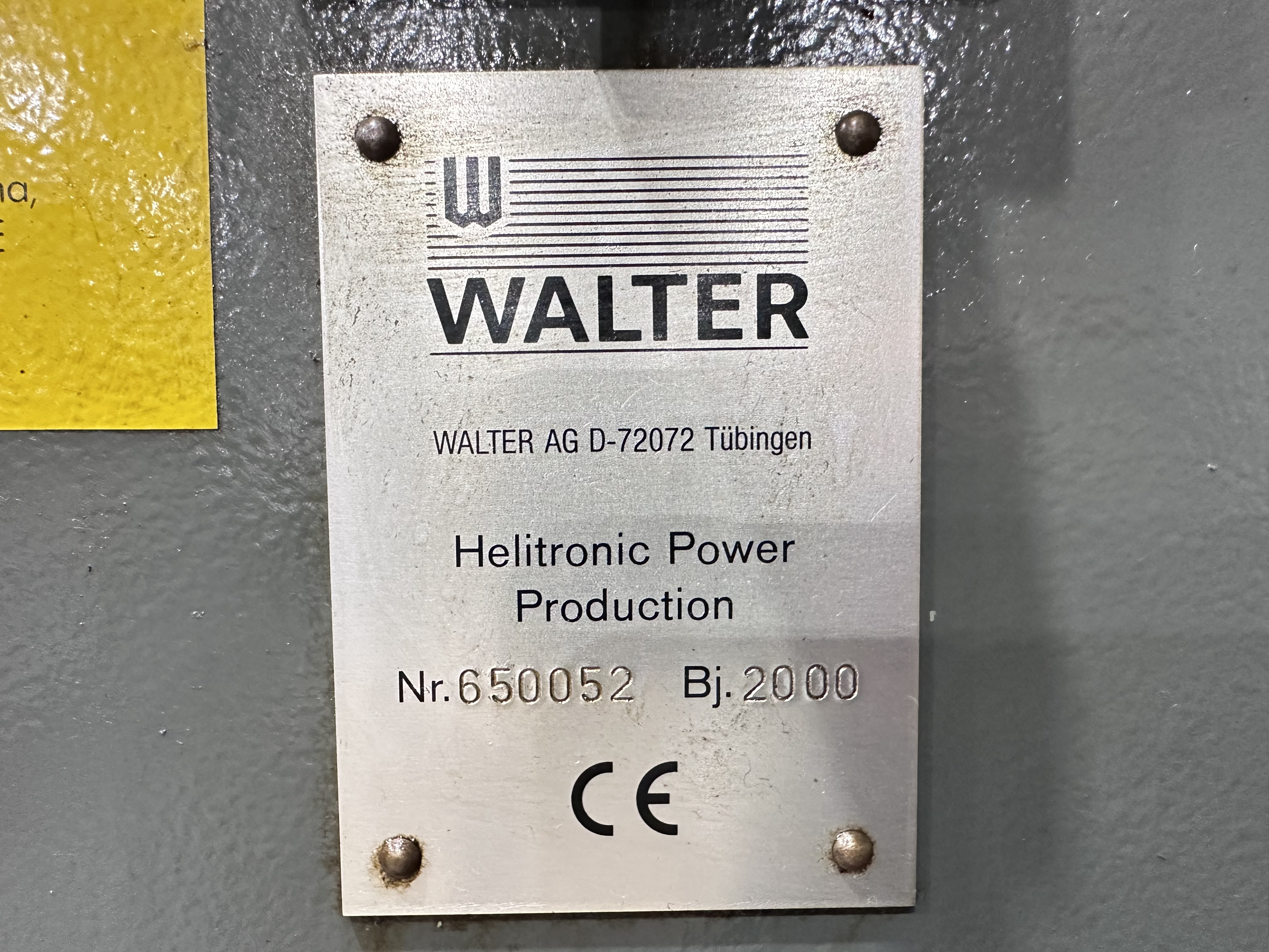 Walter Helitronic Power Production 5-Axis CNC Tool Grinder. (2000)