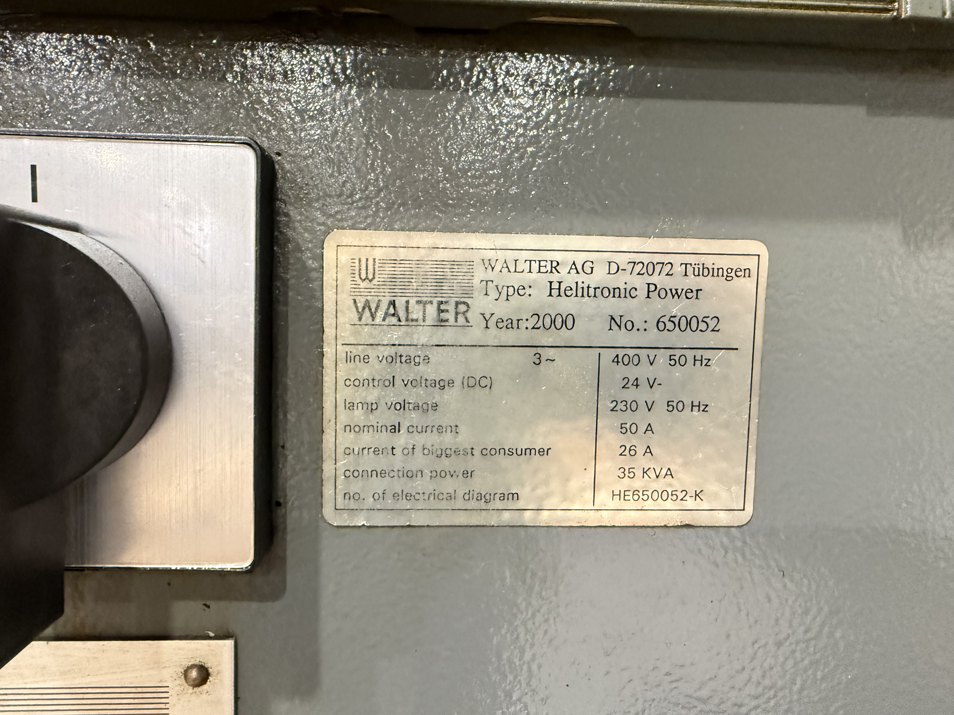 Walter Helitronic Power Production 5-Axis CNC Tool Grinder. (2000)