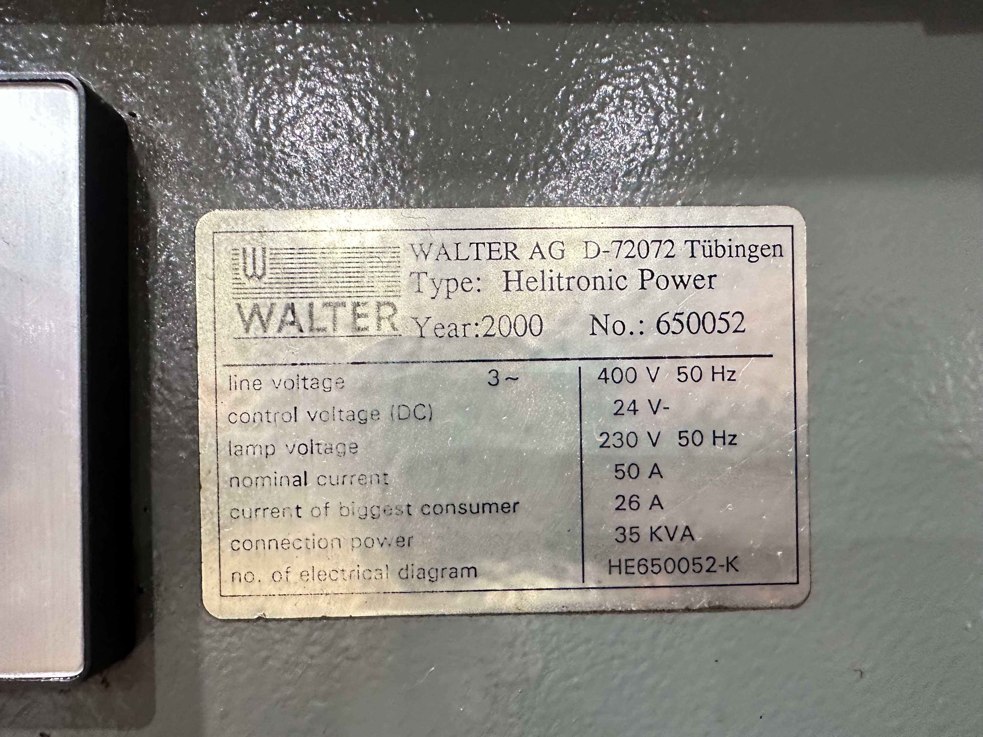 Walter Helitronic Power Production 5-Axis CNC Tool Grinder. (2000)