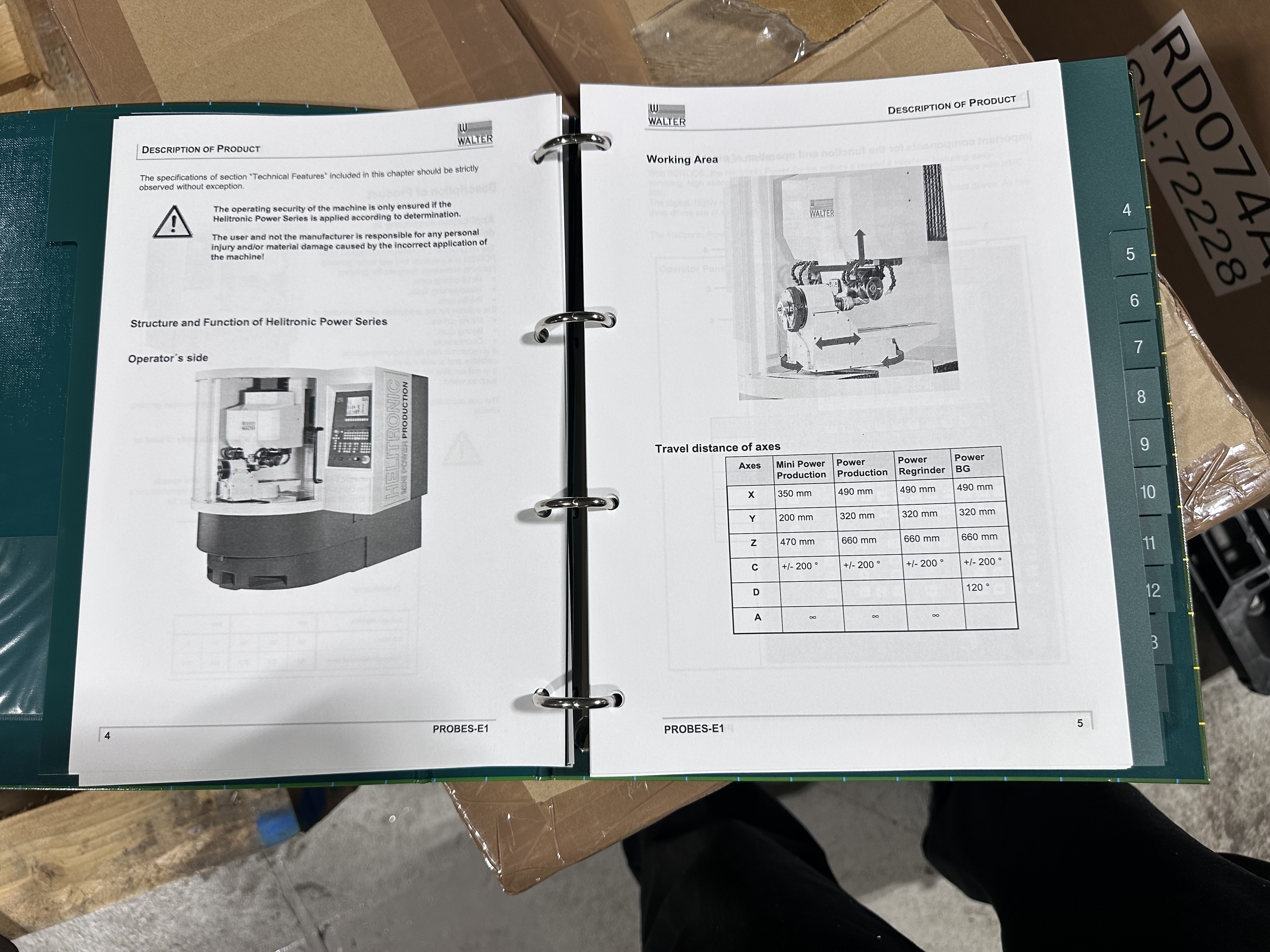 Walter Helitronic Power Production 5-Axis CNC Tool Grinder. (2000)