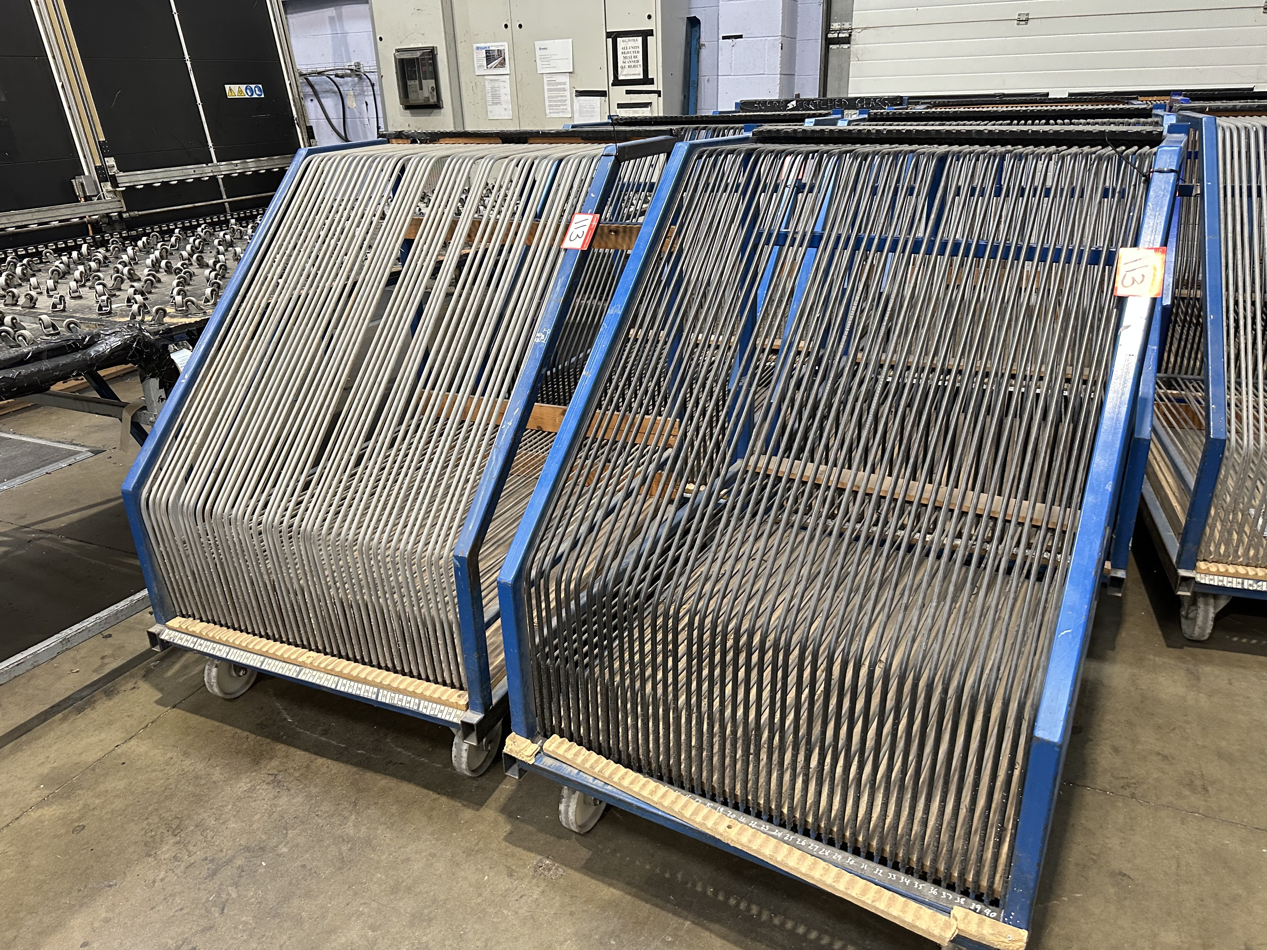 (Qty 2) - Glass Pane WIP Storage Trolleys