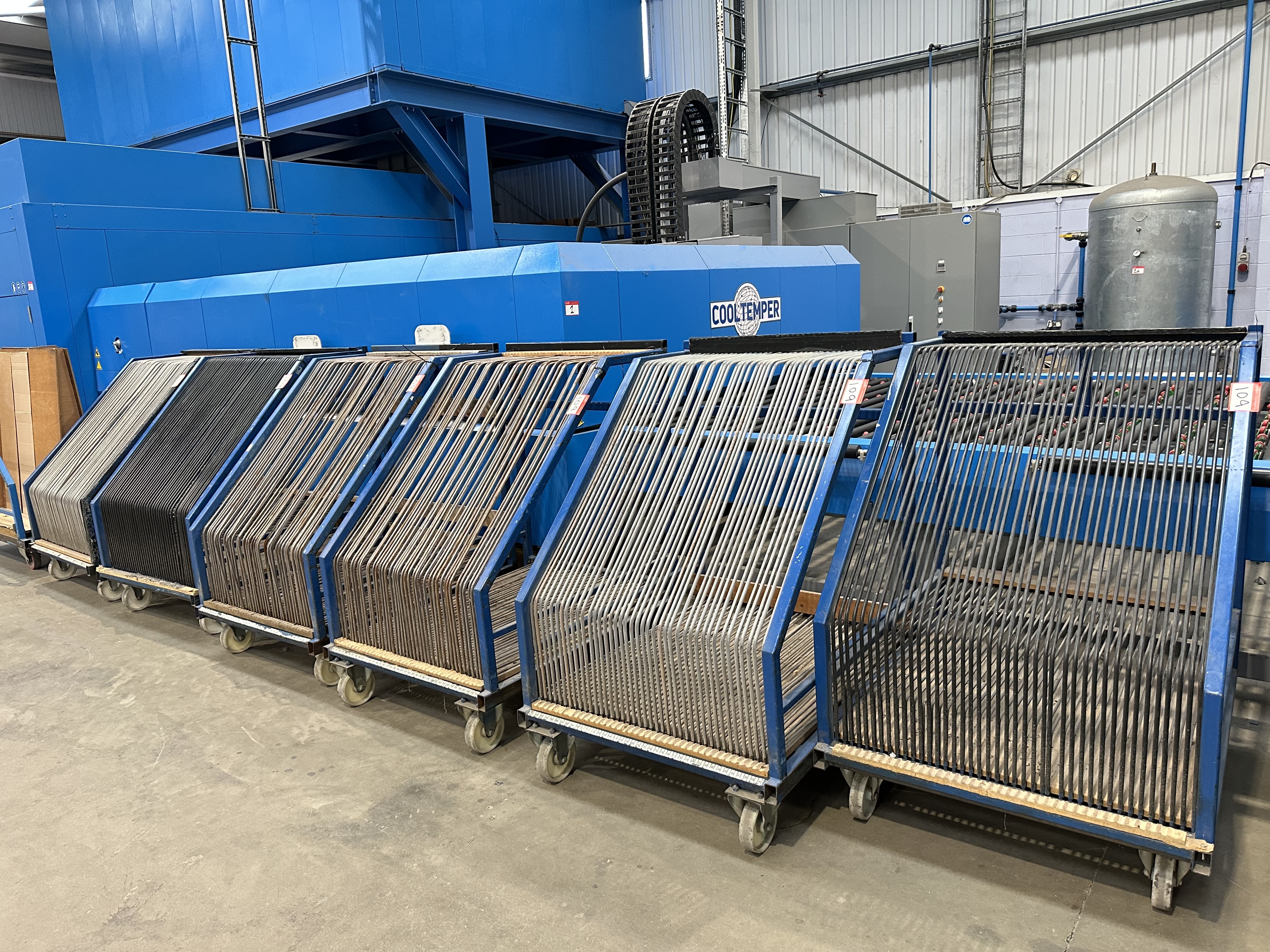 (Qty 6) - Glass Pane WIP Storage Trolleys