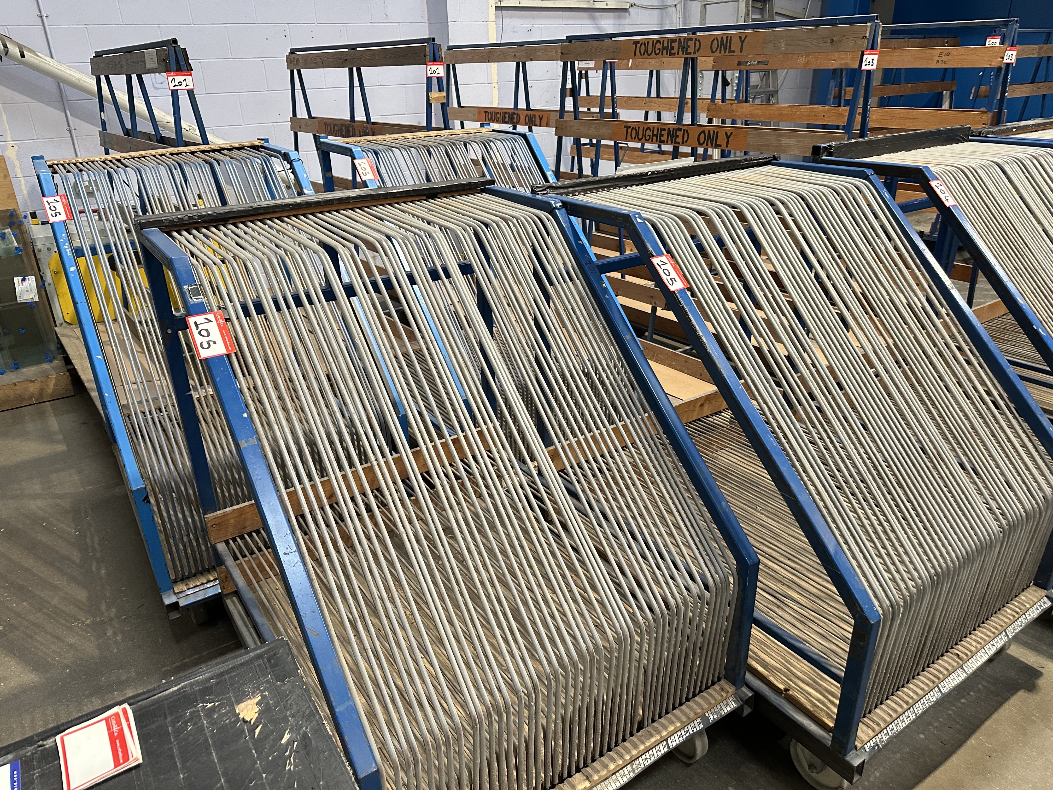 (Qty 4) - Glass Pane WIP Storage Trolleys