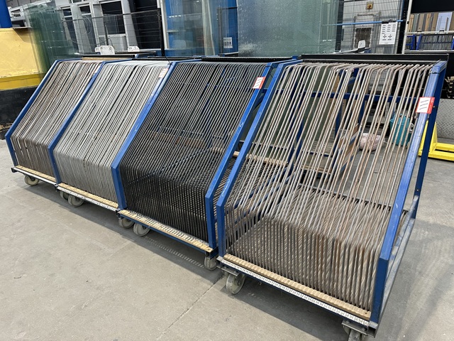 (Qty 4) - Glass Pane WIP Storage Trolleys