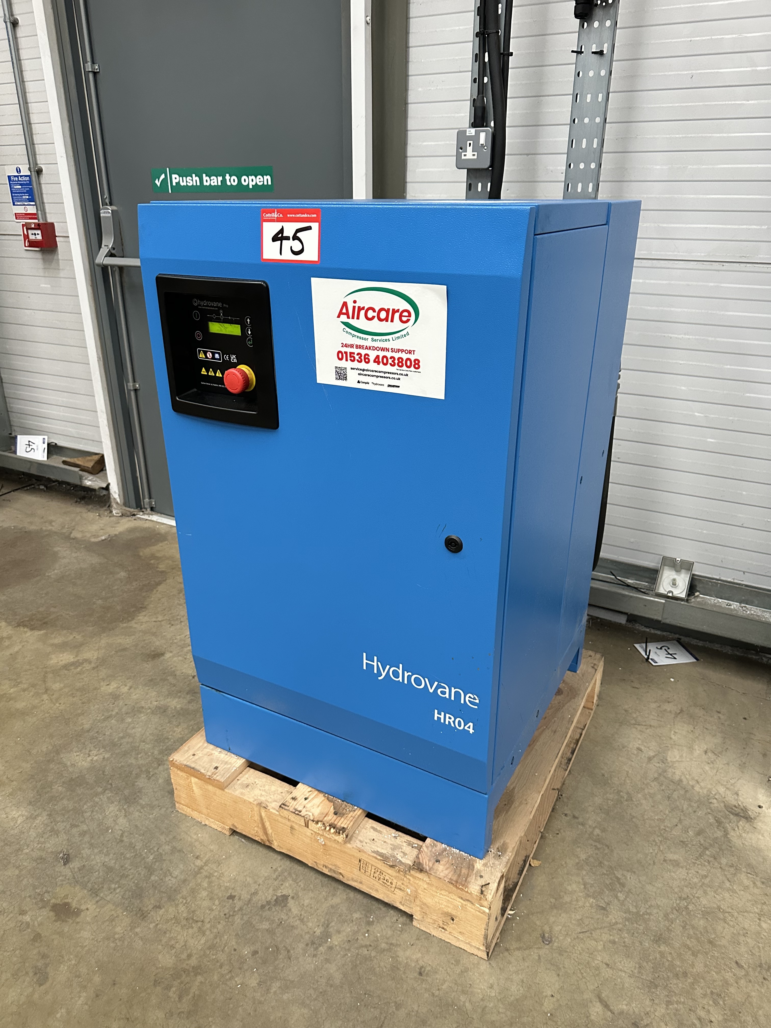 Gardner Denver / Hydrovane HR 04E 07-4035S200 4kW air compressor. (advised 2025)