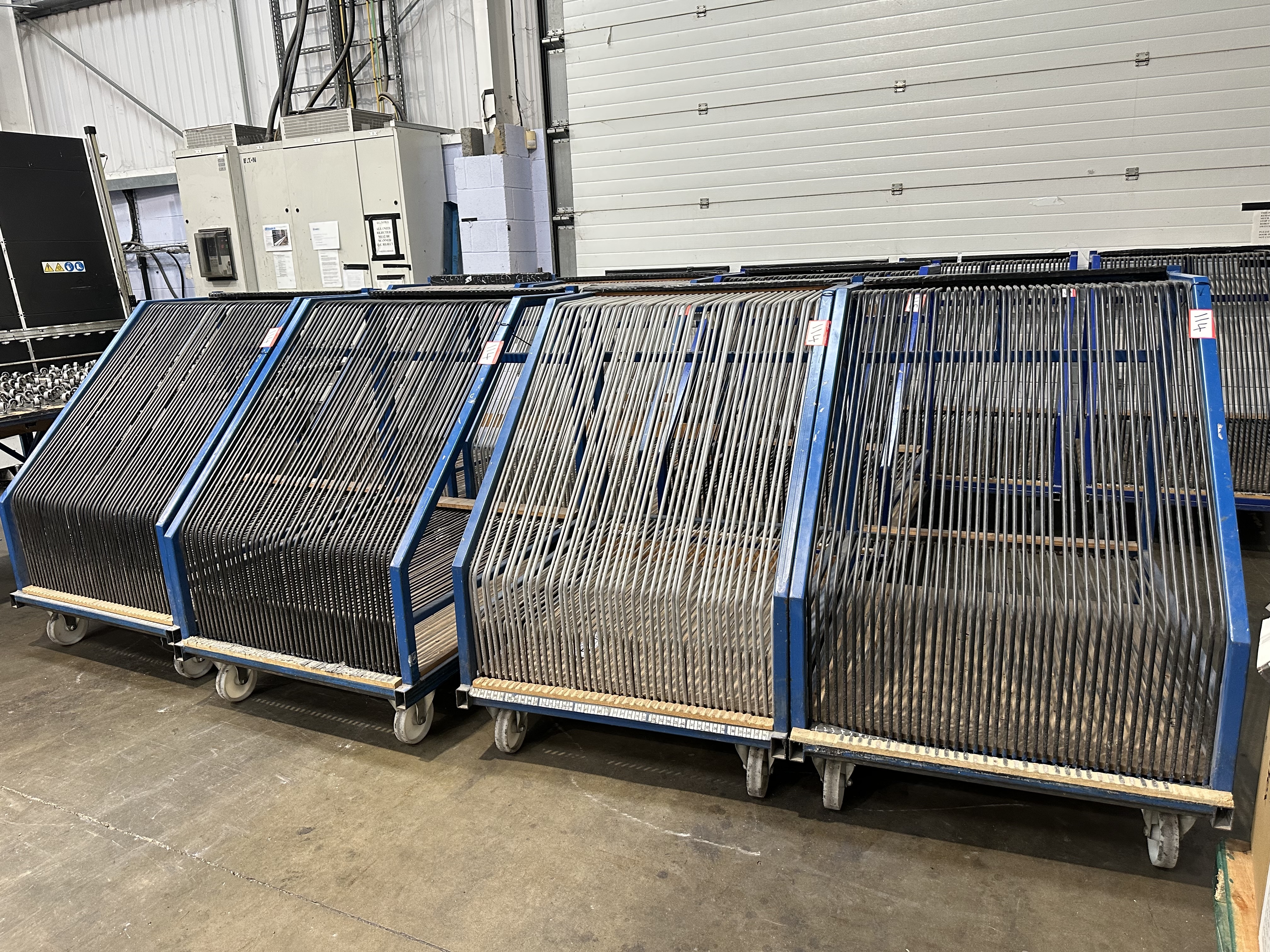 (Qty 4) - Glass Pane WIP Storage Trolleys