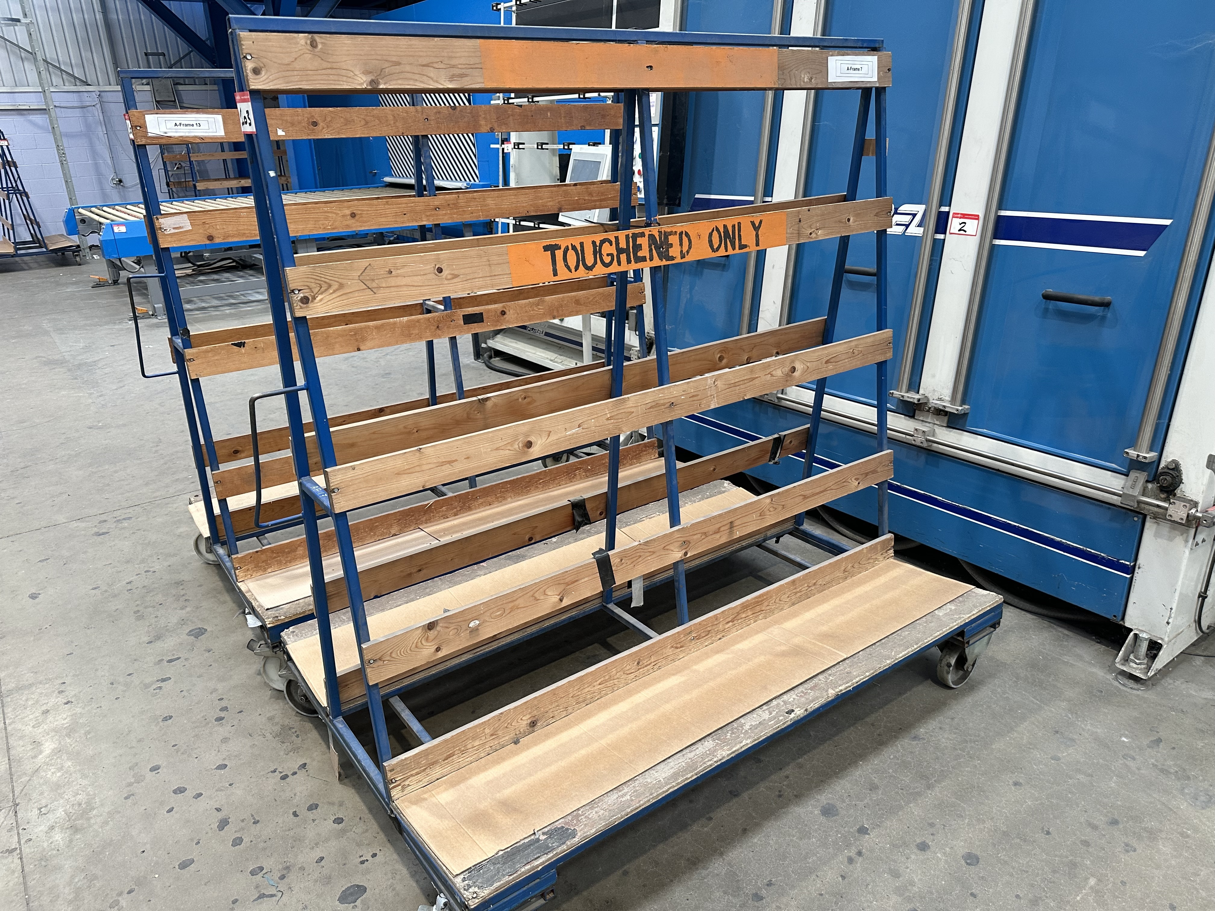 (Qty 2) x Double Sided A Frame Glass Storage Trolleys