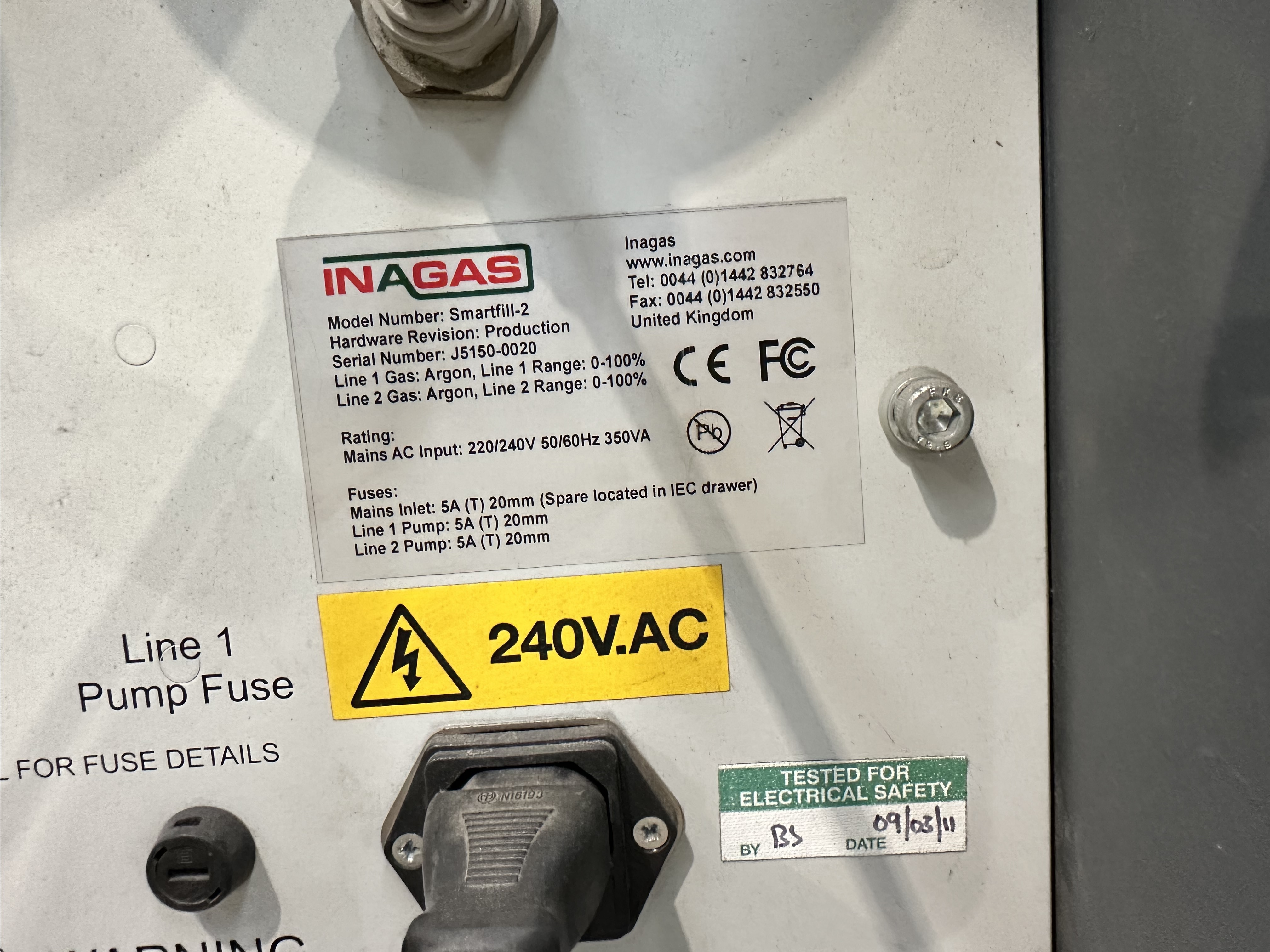 Inagas Smart Fill - 2 gas fill machine 