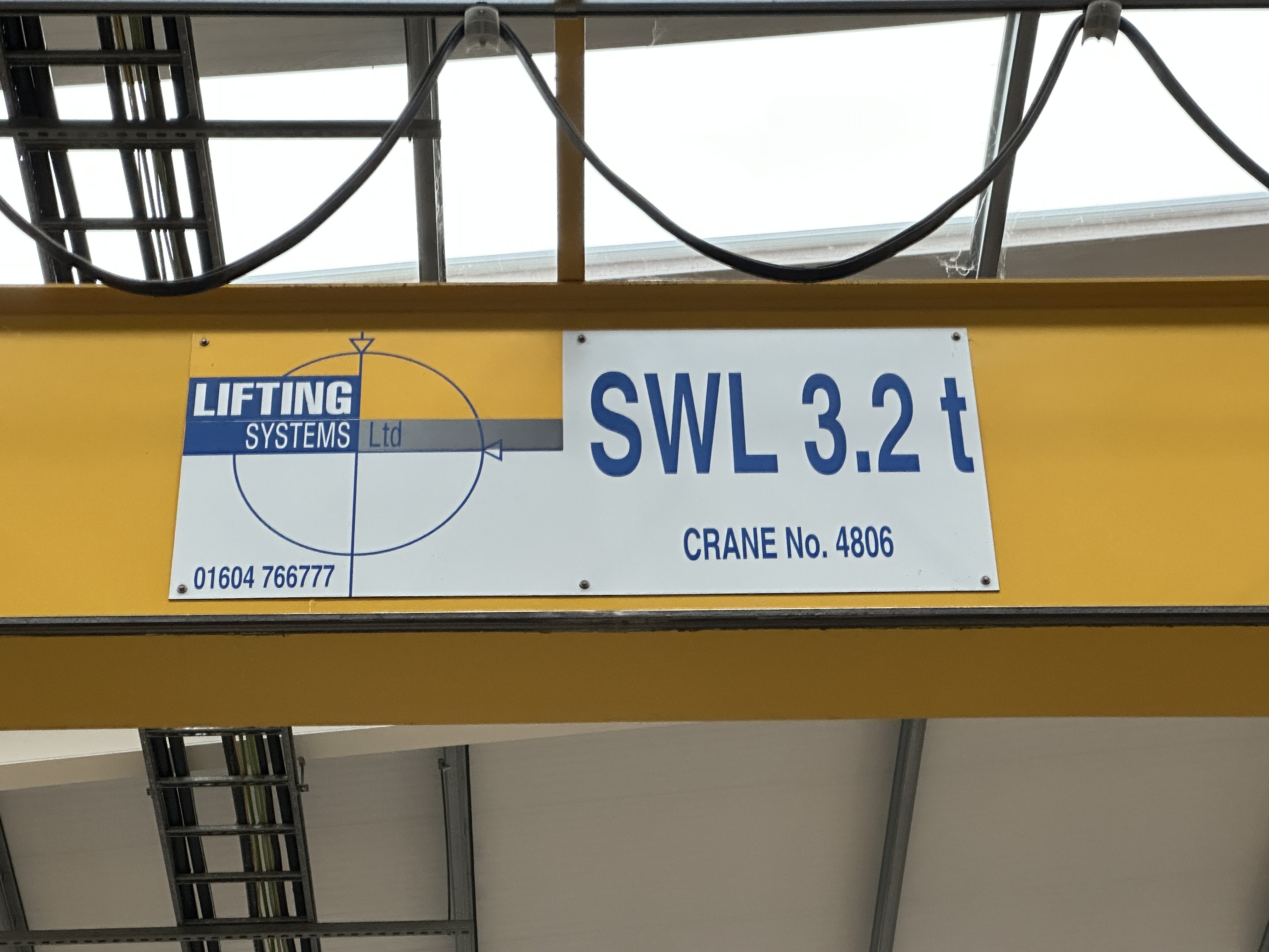 Lifting Systems 3.2ton SWL overhead travelling crane 