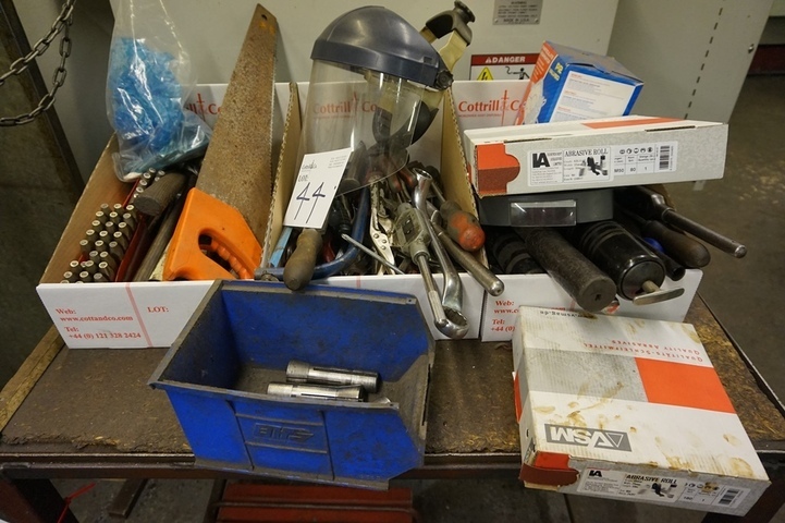 Qty of Hand Tools, Inc. Spanners, Files, Saws, Hammers, Letter Stamps, Grease Guns