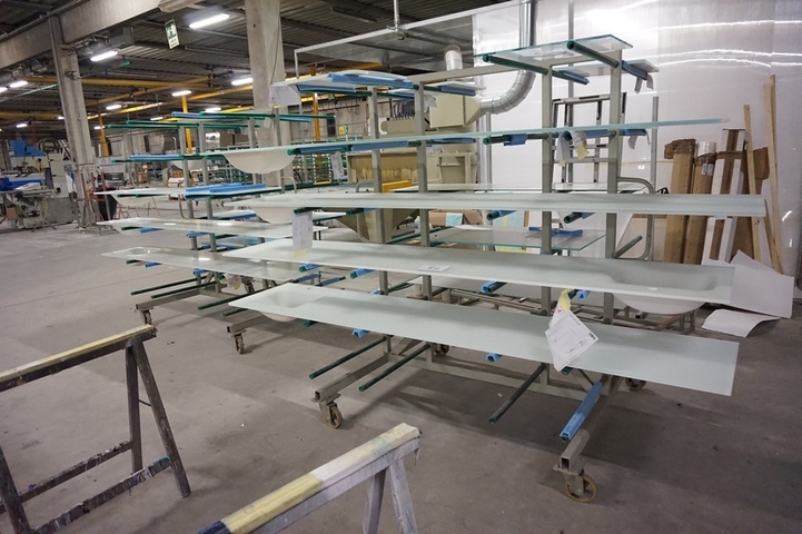 (2) Mobile Racks with Wash Basins