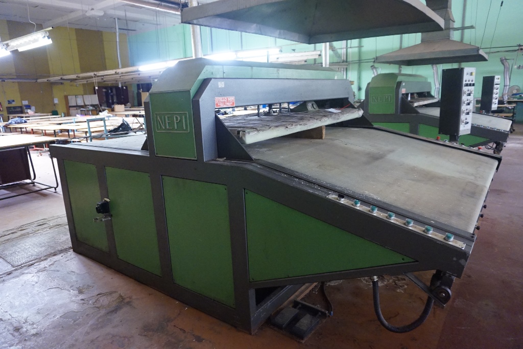 Nepi Steam Heated Conveyorised Press with 180cm x 180cm Press Head