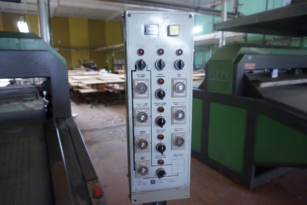 Nepi Steam Heated Conveyorised Press with 180cm x 180cm Press Head