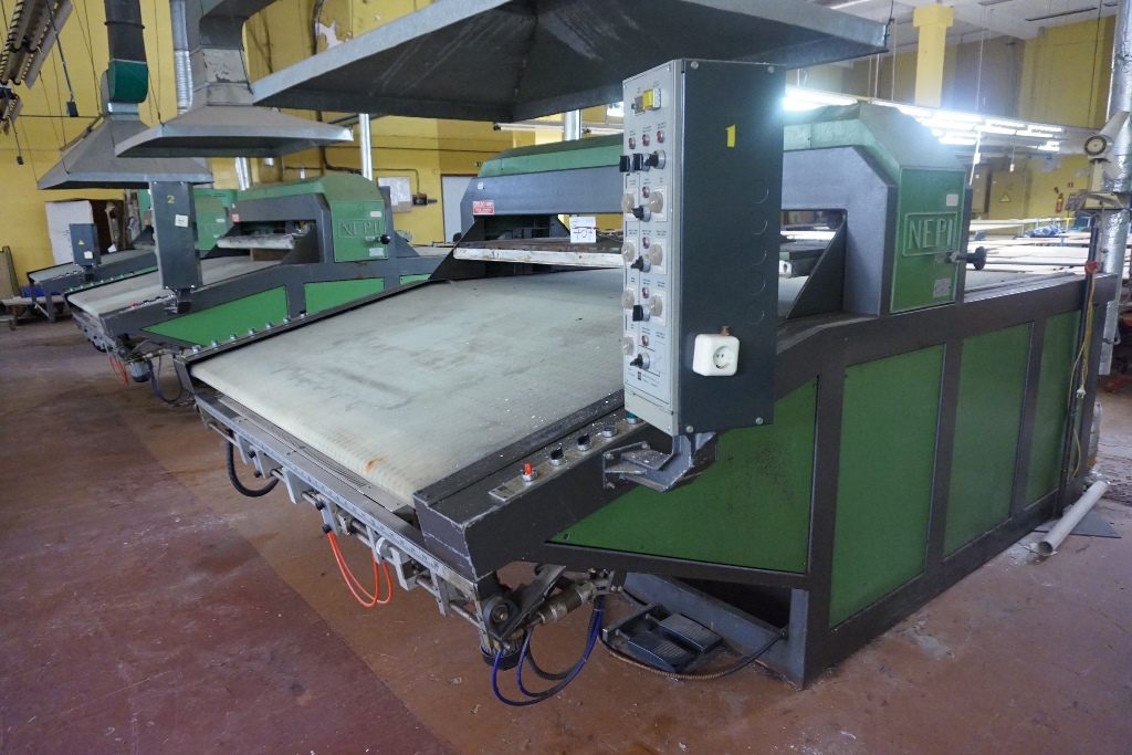 Nepi Steam Heated Conveyorised Press with 180cm x 180cm Press Head