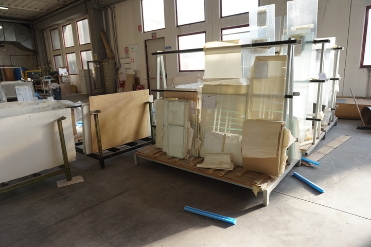 Qty of Glass Racks with Partly Finished Work