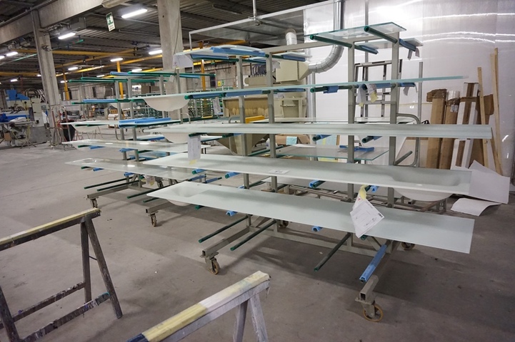 (2) Mobile Racks with Wash Basins