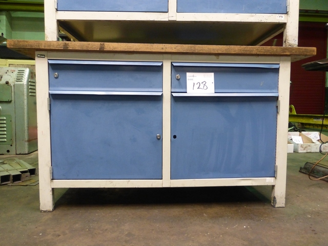 Bench with (2) Lockable Draws, Cupboards