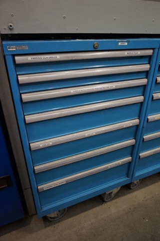 7-Drawer Mobile Tooling Cabinet with Various Taps