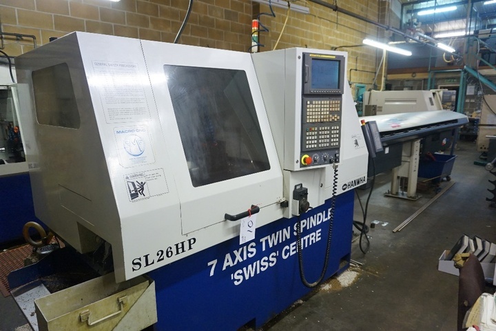 Hanwha SL26HP 7 Axis Twin Spindle Swiss CNC Turning Centre