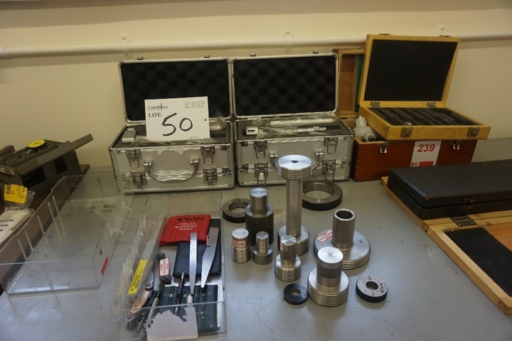 Qty of Bore Micrometers, Thread Gauges, V Block and Small Vice