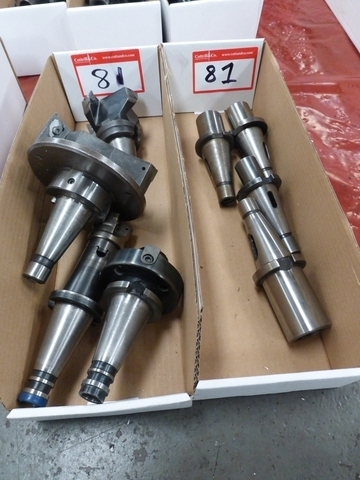 (2) Boxes of Assorted Taper Shank Insert Tip Milling Cutters and Milling Adaptors