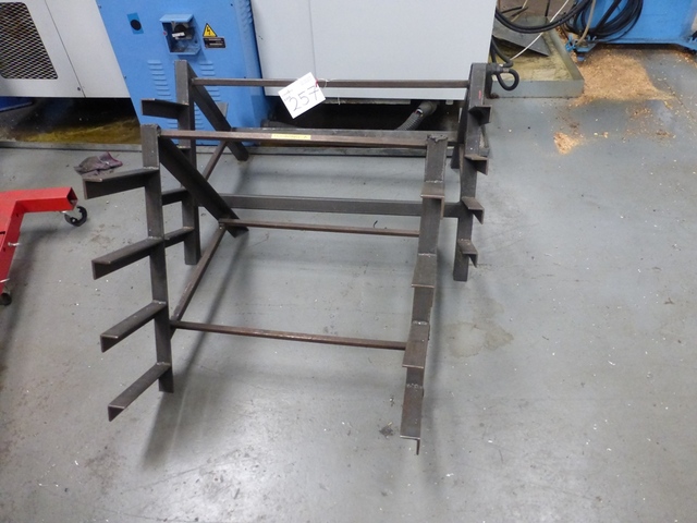 (2) Steel A Frame Type, 4 Shelf Stock Storage Racks