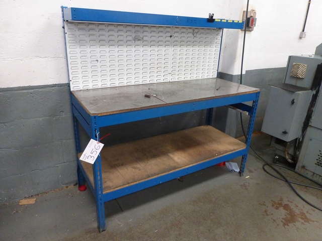 (1) Adjustable Boltless Twin Shelf Work/Storage Benches