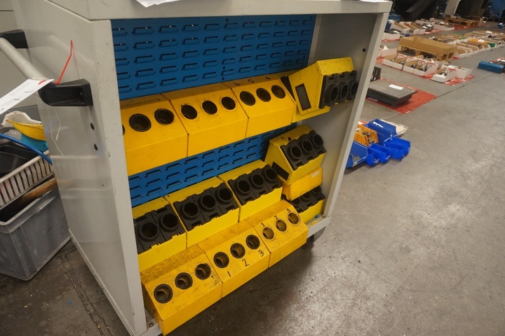 Mobile Twin Sided Steel Tool Holder Trolley