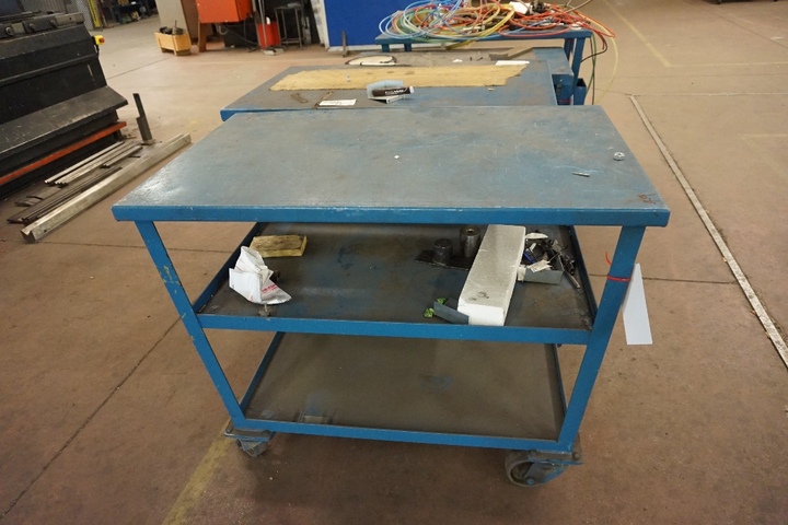 Qty of Mobile Work Trolleys 1m x 650mm x 900mm high