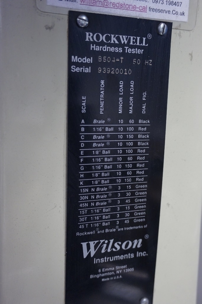 Wilson Rockwell Hardeness Tester