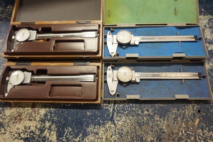(2) Tessa Dial Calliper Gauges, (2) Mitutoyo Dial Calliper Gauges