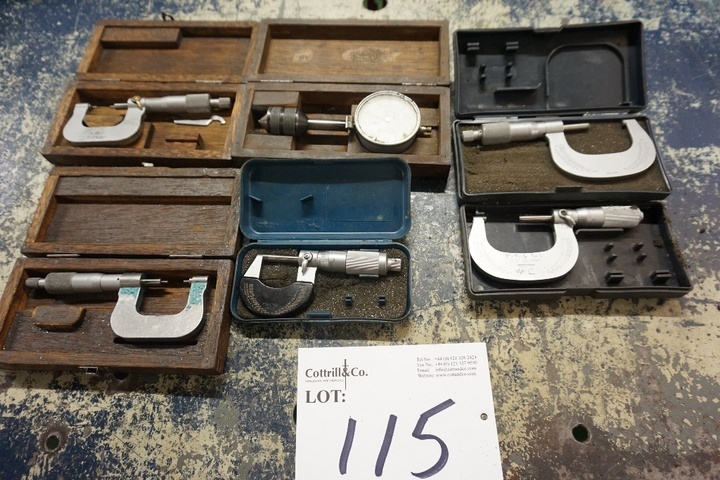 (3) Various Micrometers, (3) Boxes of Calliper Gauges