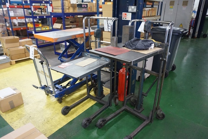 (2) Treadle Chain Operated Mobile Lifts