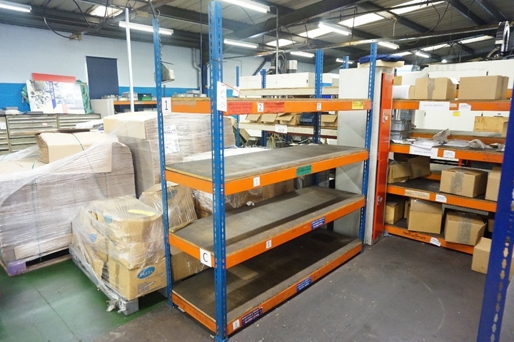 Single Bay 4 Tier Shelf, (5) Bays 4 Tier Racking 2000mm x 180mm Traverse