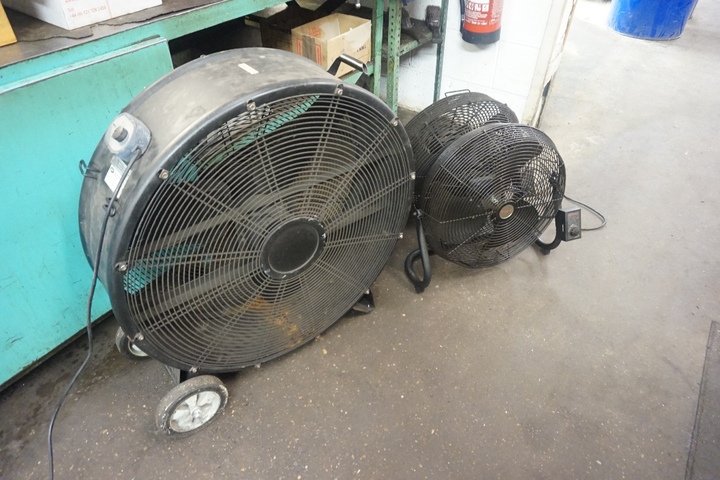 (1) Select 30" Mobile Industrial Drum Fan & (2) Honeywell 18" Static Fans