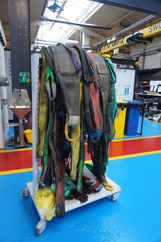 Mobile Trolley with Large Qty of Slings and Protective Pads