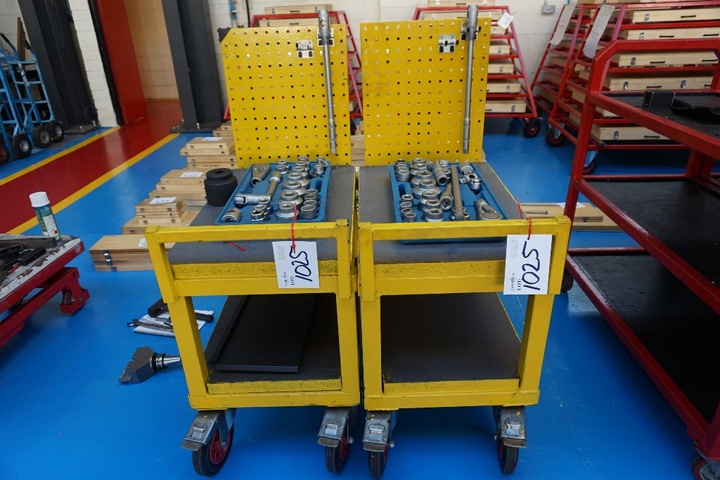 (2) Mobile Trollleys and Rachet Sets