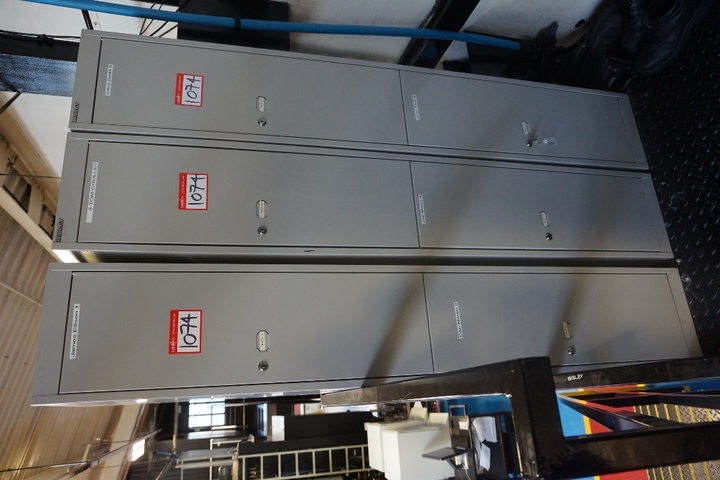 (6) x Bisley Single  Unit Two Section Lockers