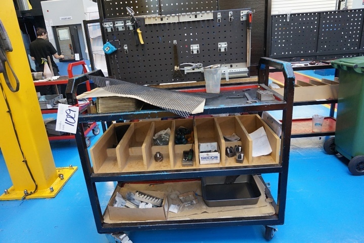 (4) Mobile Trolleys with Tooling Racks