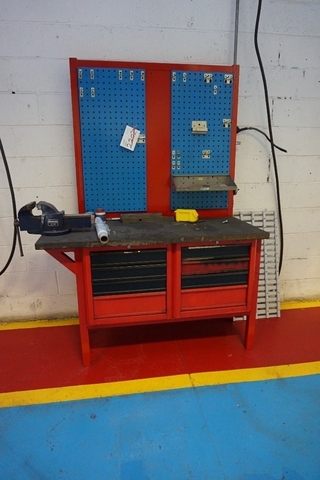 (2) Work Benches, (1) 8 Draw with Vice