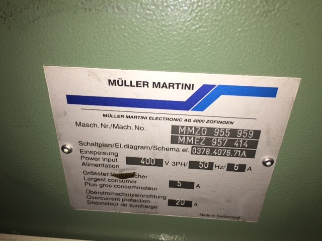 Muller Martini Type Avanti Plus Horizontal Log Stacker with Palletiser