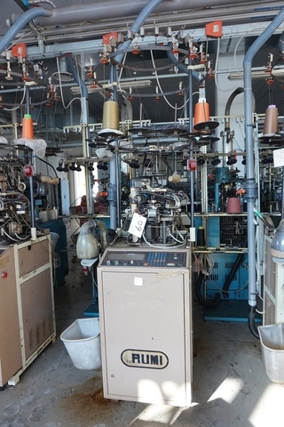 Rumi Model 2001 Hosiery Knitting Machine; 3 1/2" diameter; 144 Needle Count; 36 Gauge