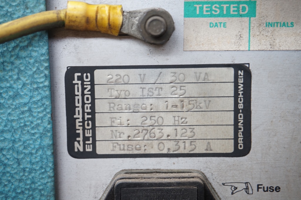 Zumbach 1st Spark Tester