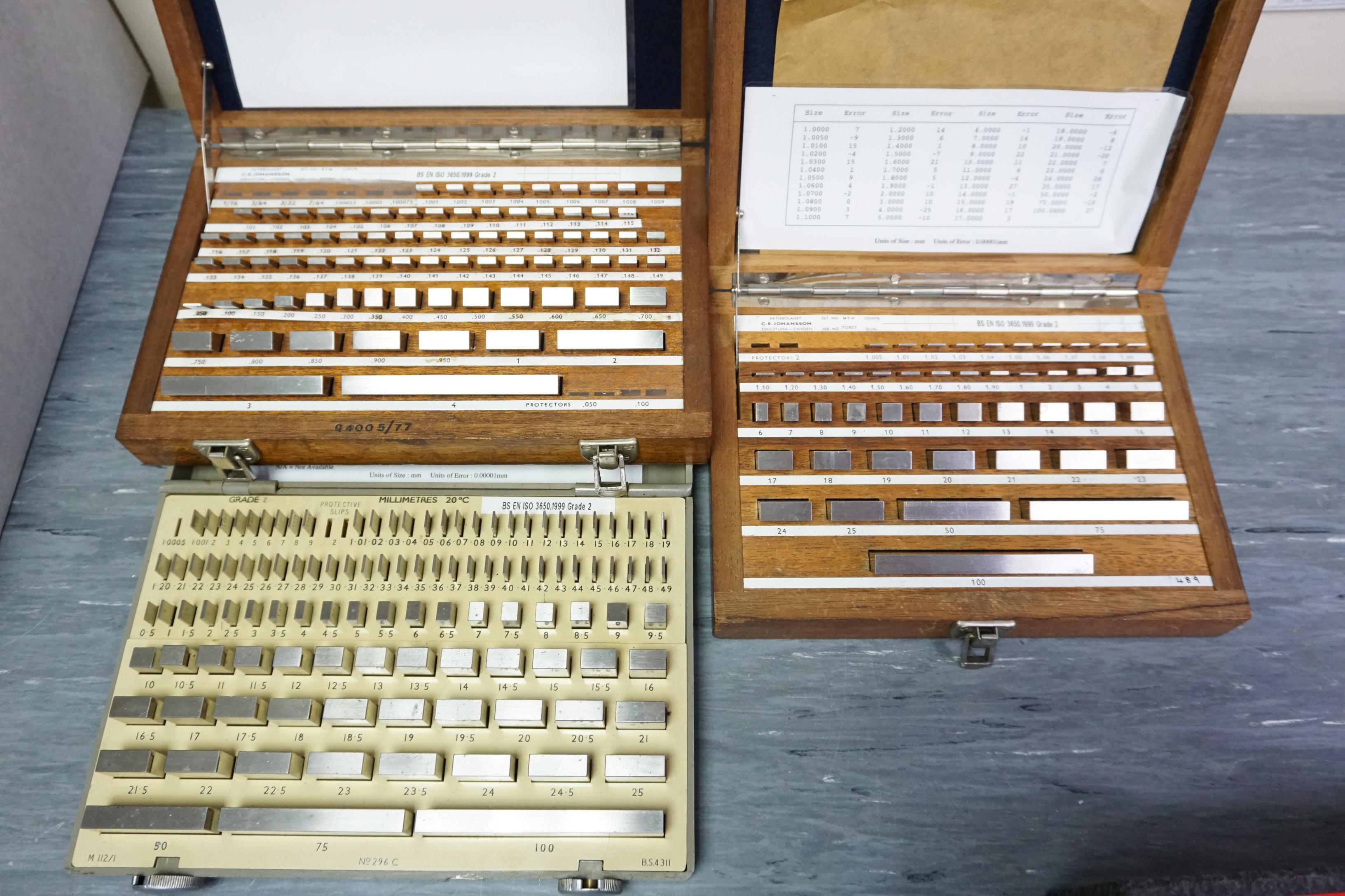 Qty of Metric and Imperial Slip Gauges