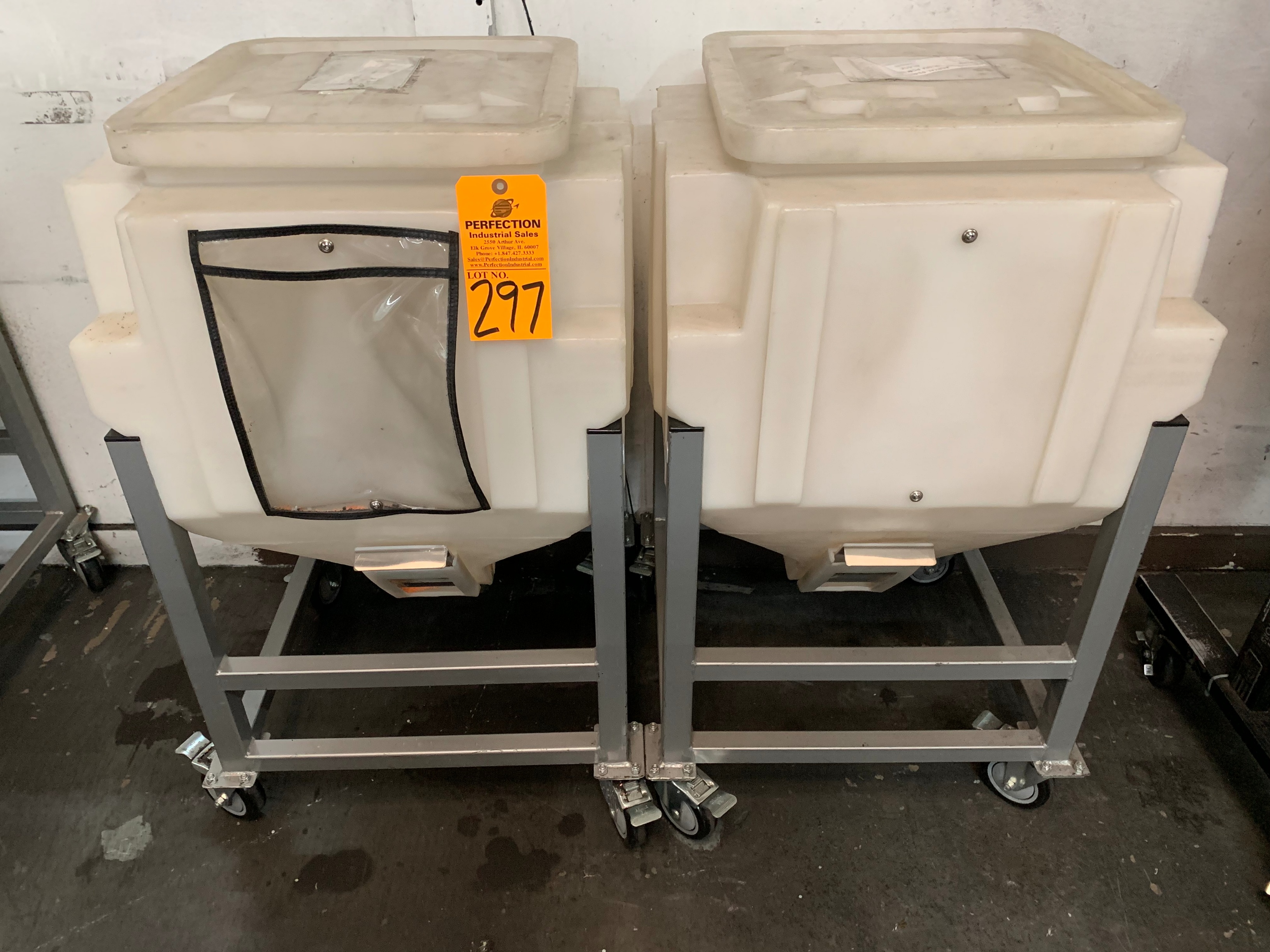 Lot of (2) Poly Material Bins, 4.93 Cu Ft, 180 Lb Capacity