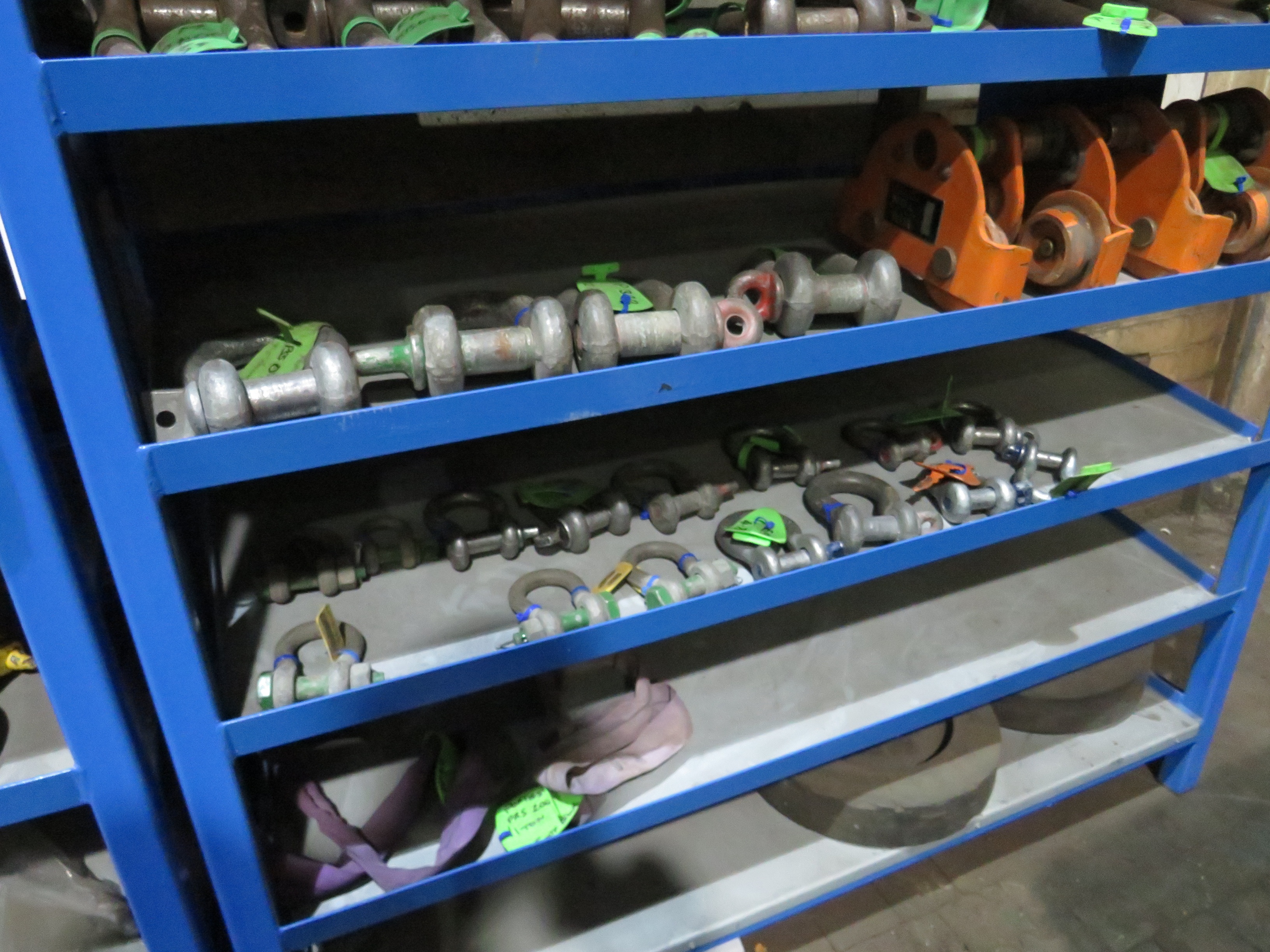 Rack with Large Qty of Lifting Equipment